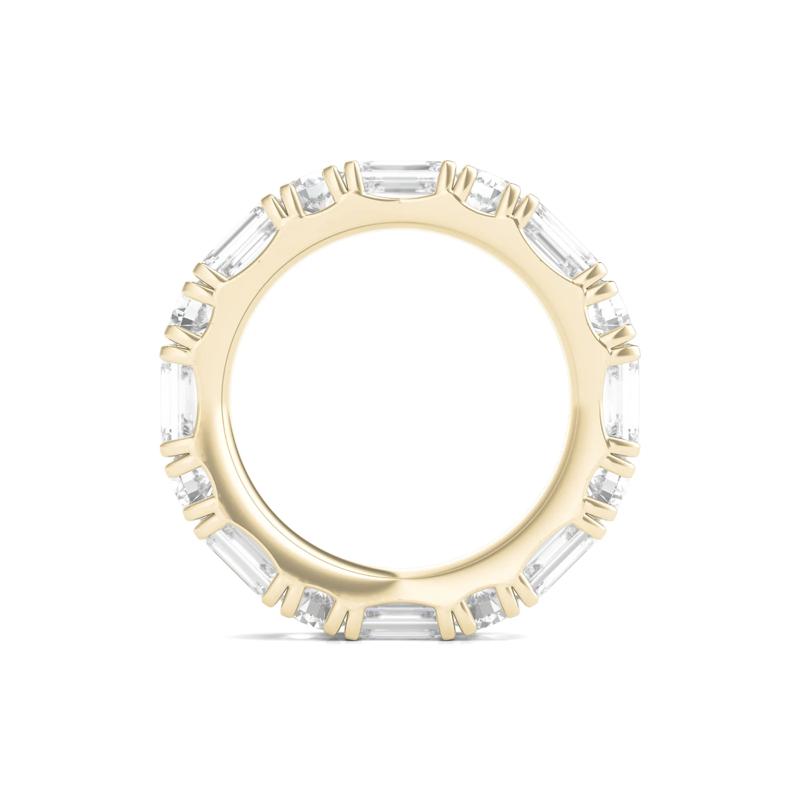 Round and Emerald-Cut Lab Grown Diamond Eternity Band in 14k Yellow Gold (5 ct. tw.) – Image 2 of 3