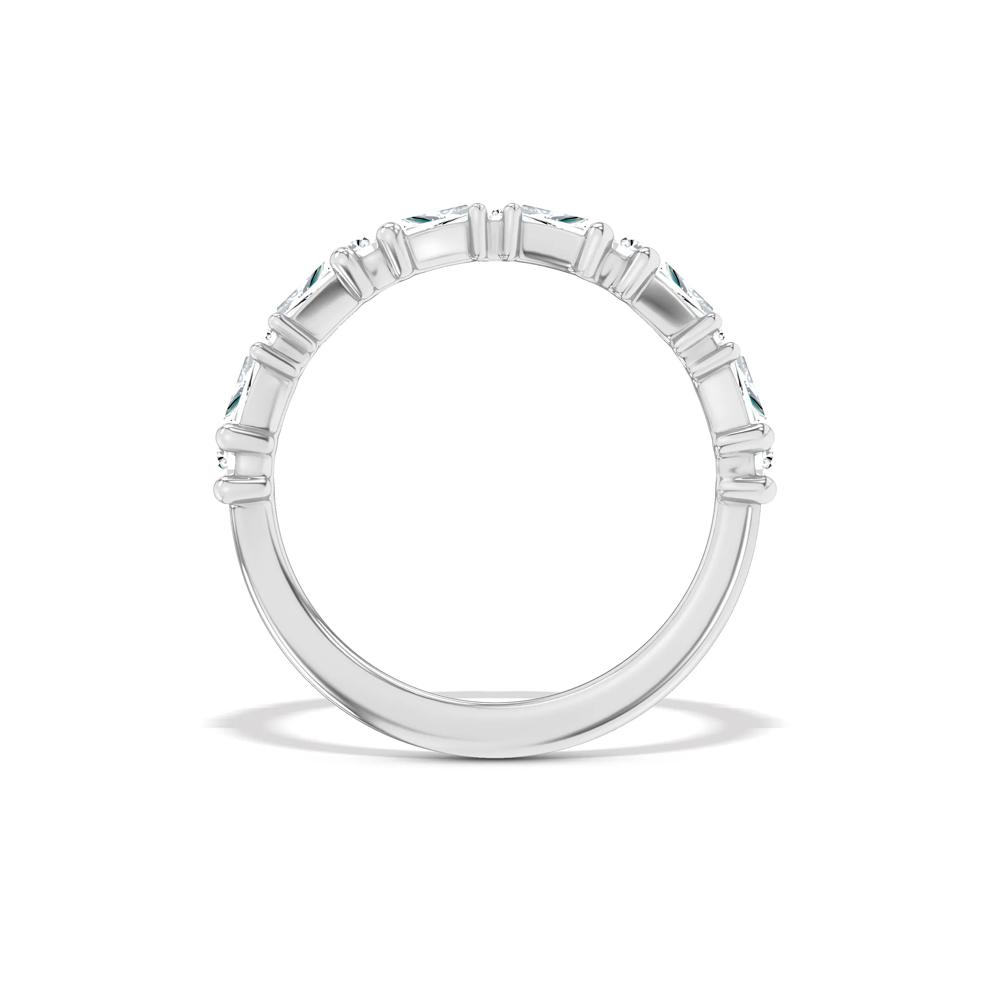 Lab Grown Diamond Baguette &amp; Round Anniversary Band in 14K White Gold (1/2 ct. tw.) – Image 2 of 4