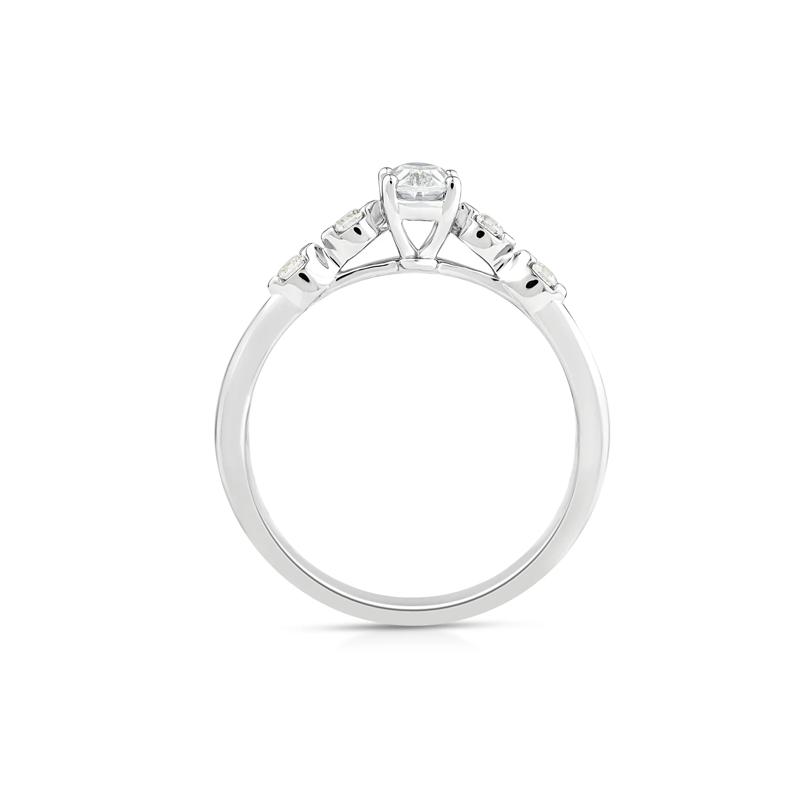Lab Grown Diamond Oval Promise Ring in 10K White Gold &#40;1/2 ct. tw.&#41; – Image 2 of 3