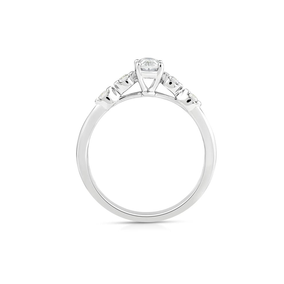 Lab Grown Diamond Oval Promise Ring in 10K White Gold (1/2 ct. tw.) – Image 2 of 3