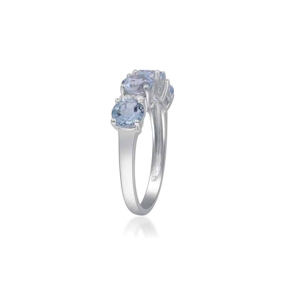 Aquamarine &amp; Diamond Ring in 10K White Gold (1/10 ct. tw.) – Image 3 of 5