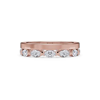 Lab Grown Diamond Marquise High Polished Stack Eternity Band in 14K Rose Gold (1 ct. tw.)