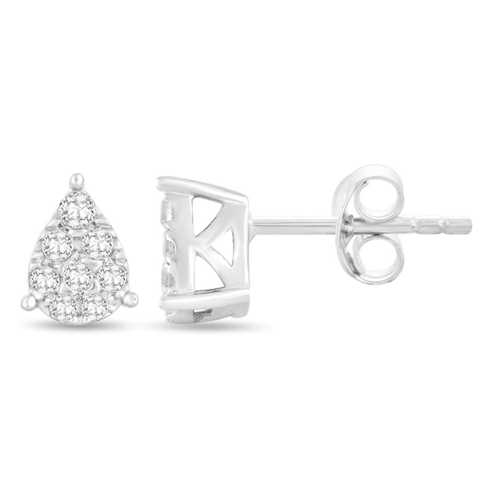 Diamond Cluster Stud Earrings in 10K White Gold (1/2 ct. tw.) – Image 1 of 1