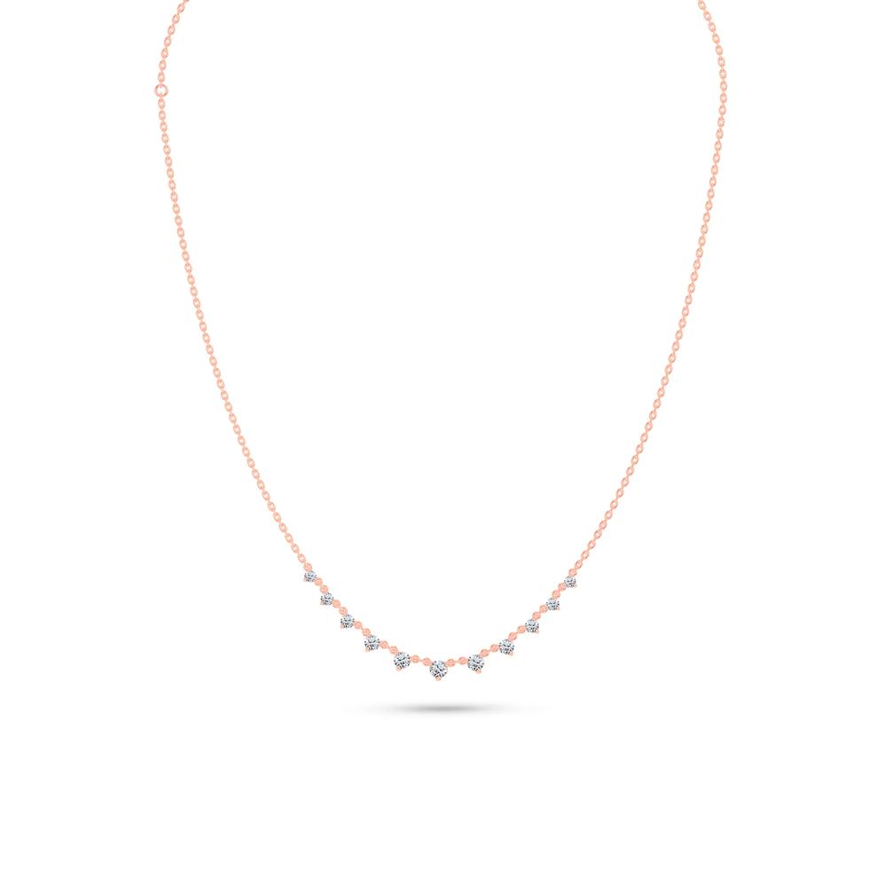 Lab Grown Diamond Frontal Necklace in 10K Rose Gold (1 ct. tw.) – Image 1 of 4
