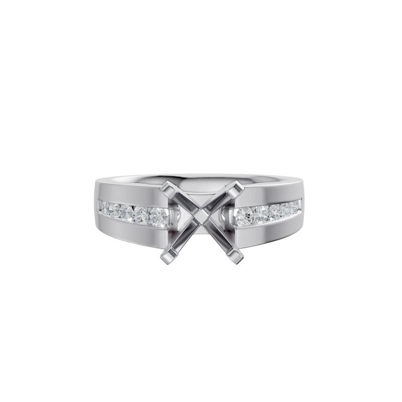 Lab Grown Diamond Channel-Set Semi-Mount Engagement Ring in 14K White Gold &#40;1/3 ct. tw.&#41; &#40;Setting Only&#41; – Image 2 of 6
