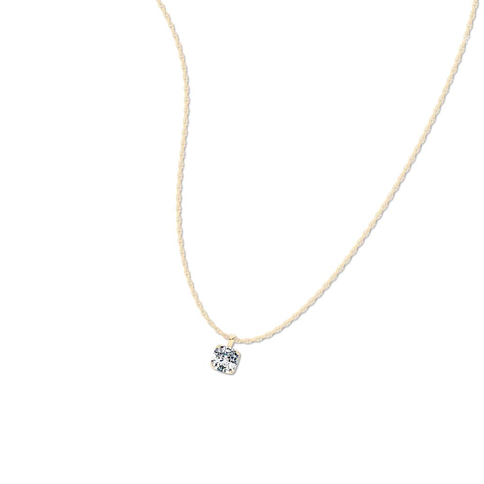 Lab Grown Diamond Cushion-Cut Solitaire Pendant Necklace in 10K Yellow Gold (2 ct. tw.) – Image 4 of 4