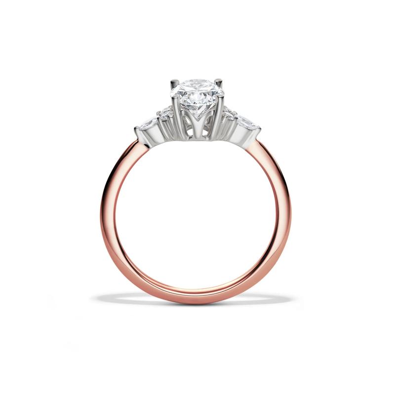 Lab Grown Diamond Oval Engagement Ring in 14K Rose and White Gold &#40;1 ct. tw.&#41; – Image 2 of 4