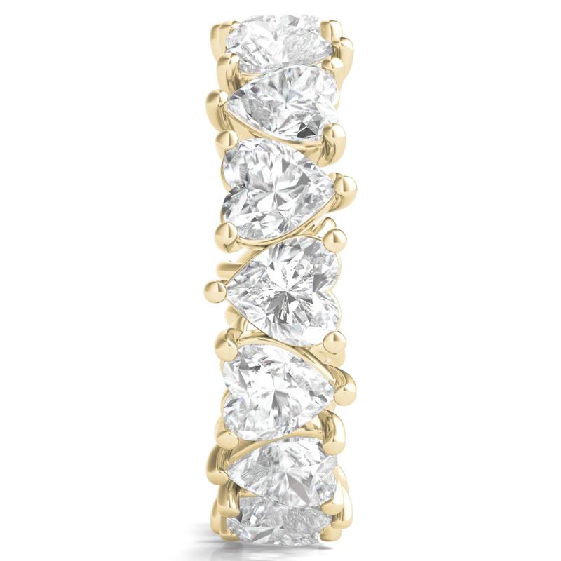 Heart-Shaped Lab Grown Diamond True Eternity Band in 14K Yellow Gold &#40;5 ct. tw.&#41; – Image 3 of 3