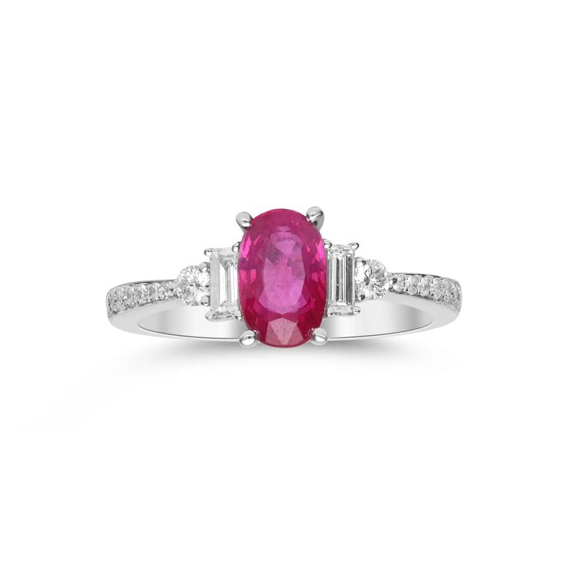 Ruby &amp; Diamond Ring in 18K White Gold &#40;3/8 ct. tw.&#41; – Image 1 of 5