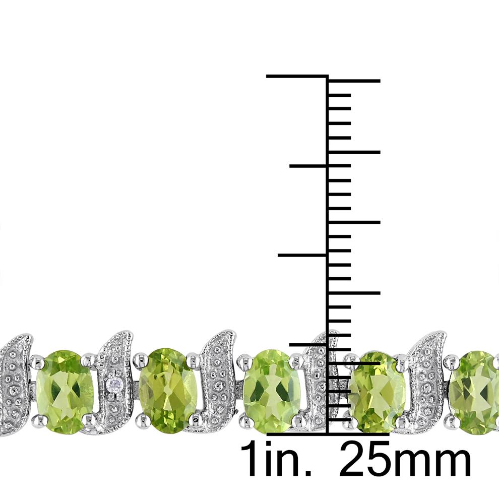 Peridot &amp; Diamond Accent Bracelet in Sterling Silver – Image 3 of 5