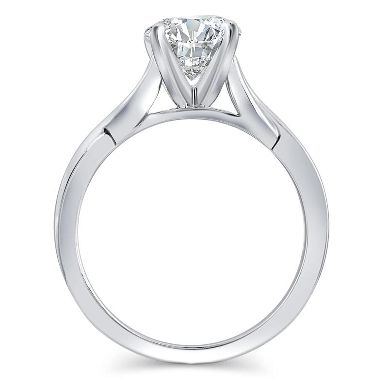 Twist-Shank Semi-Mount Engagement Ring in 14K White Gold &#40;Setting Only&#41; – Image 3 of 6