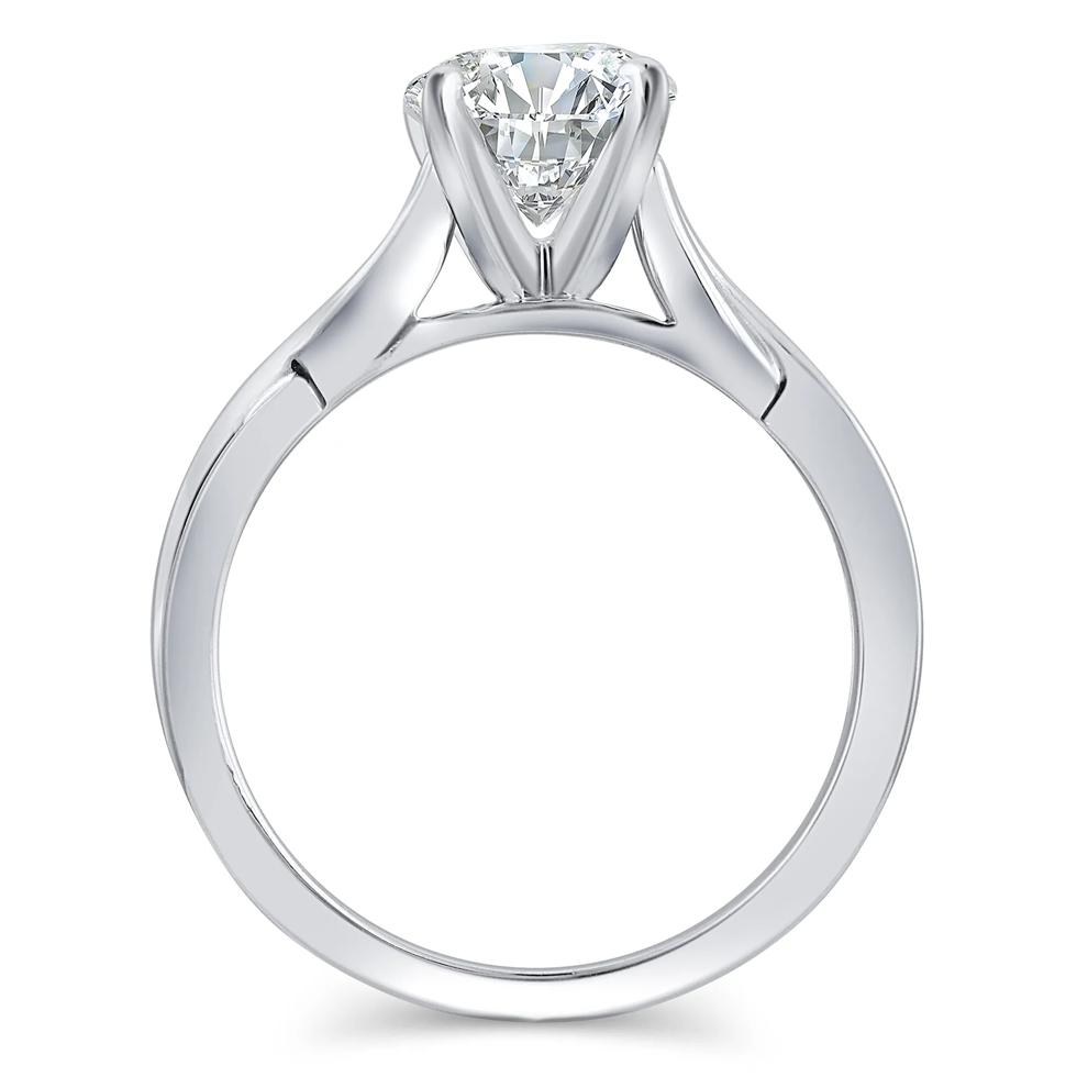 Twist-Shank Semi-Mount Engagement Ring in 14K White Gold (Setting Only) – Image 3 of 6