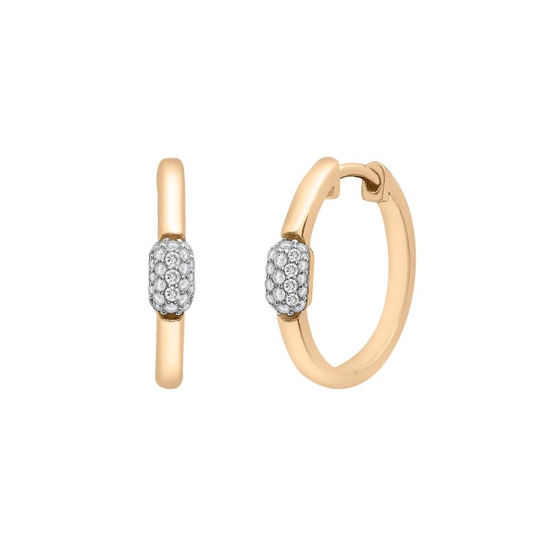Diamond Oval Cluster Hoop Earrings in Vermeil &#40;1/3 ct. tw.&#41; – Image 1 of 2