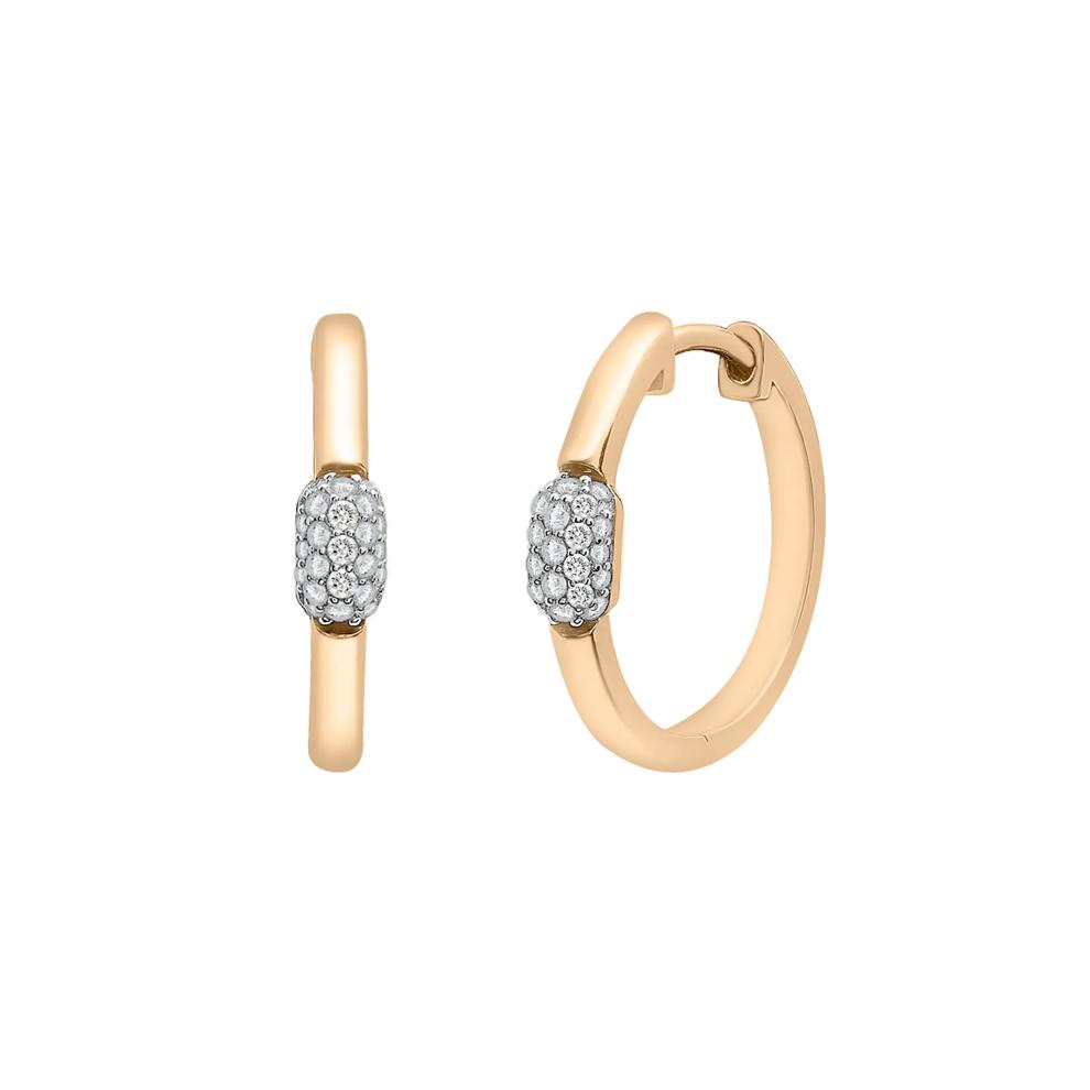 Diamond Oval Cluster Hoop Earrings in Vermeil (1/3 ct. tw.) – Image 1 of 2
