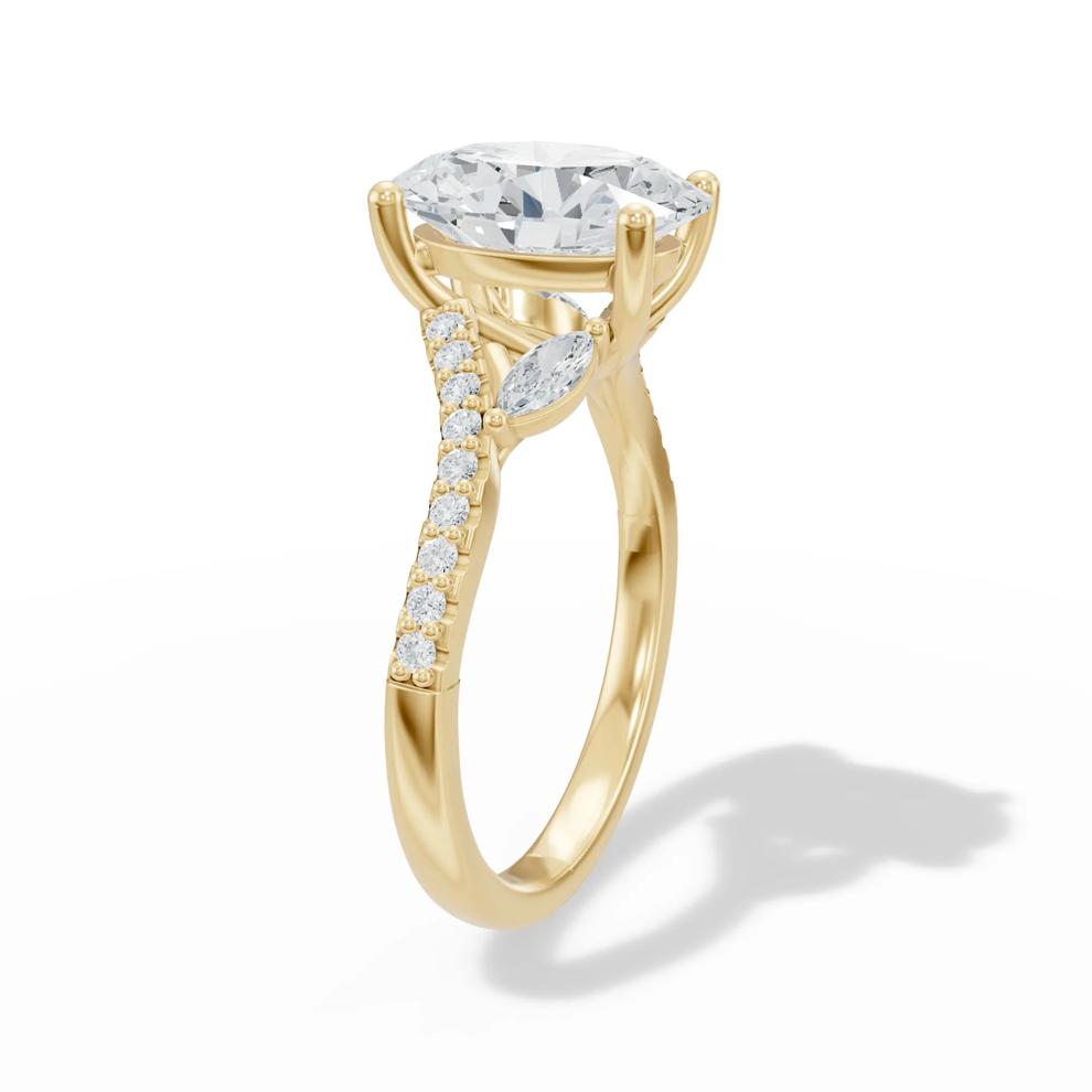 Lab Grown Diamond Oval Engagement Ring in 14K Yellow Gold (3 1/3 ct. tw.) – Image 3 of 4