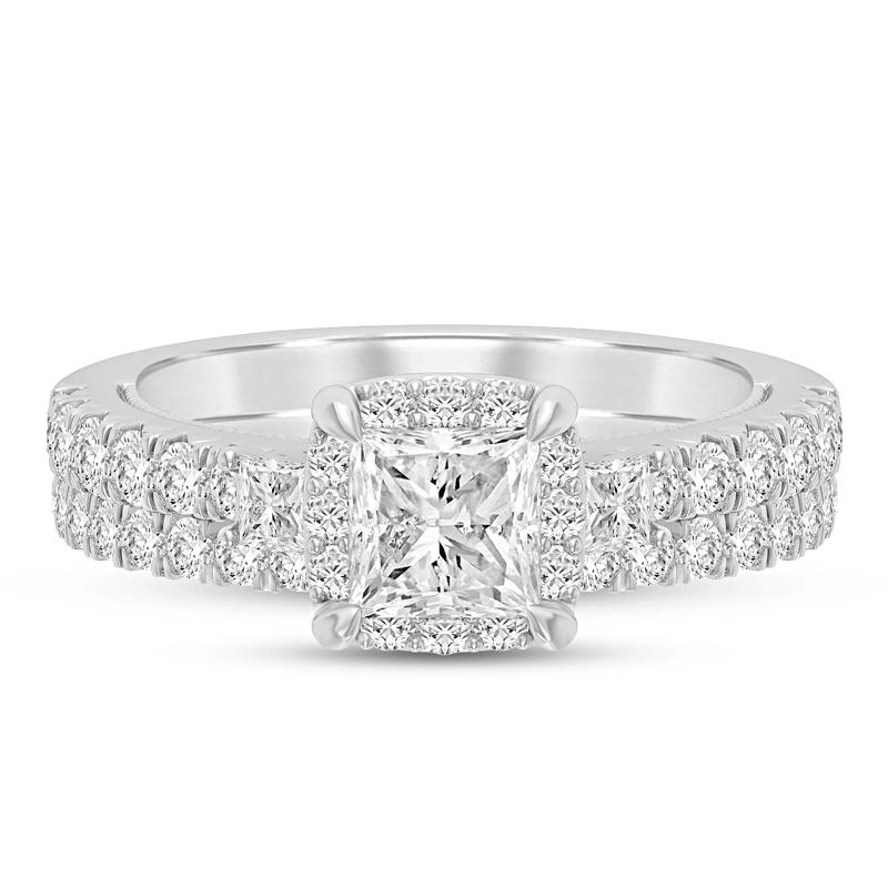 1 3/4 ct. tw. Princess-Cut Diamond Halo Engagement Set – Image 1 of 1