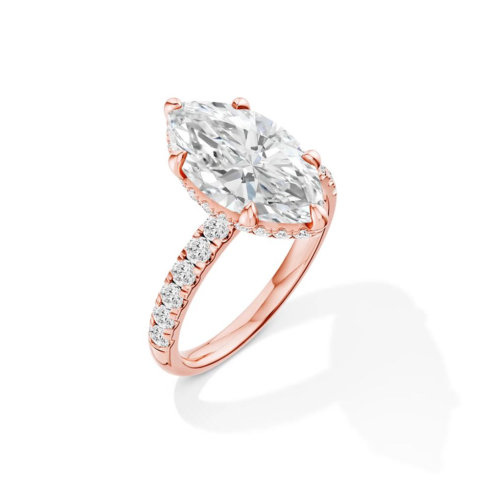 Lab Grown Diamond Marquise Center Bridal Set in 14K Rose Gold (5 ct. tw.) – Image 5 of 6