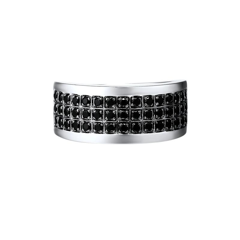 Men&#39;s 3/4 ct. tw. Black Diamond Ring in Sterling Silver – Image 1 of 4