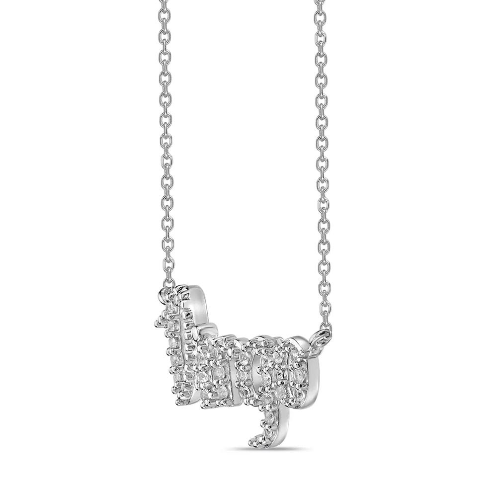 Virgo Lab Created White Sapphire Necklace in Sterling Silver – Image 2 of 3