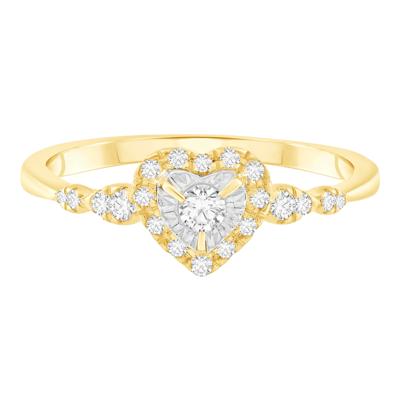 Heart Diamond Promise Ring in 10K Yellow Gold (1/4 ct. tw.)