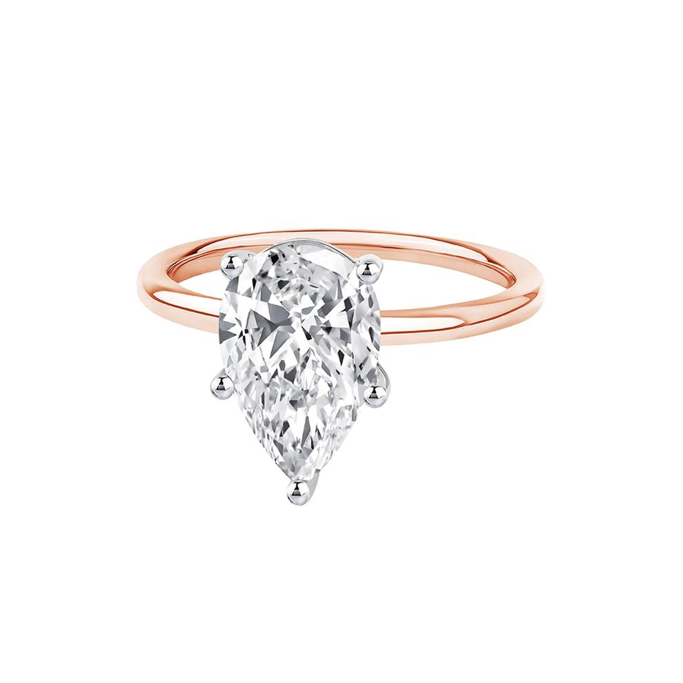 Lab Grown Diamond Pear-Shaped Solitaire Engagement Ring in 14k Rose Gold (3 ct.) – Image 4 of 4