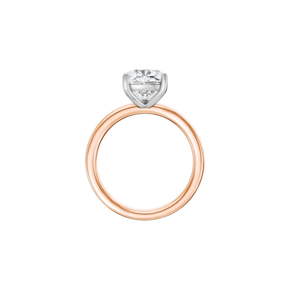 Lab Grown Diamond Elongated Cushion Solitaire Engagement Ring in 14K Rose and White Gold (3 ct.) – Image 2 of 4