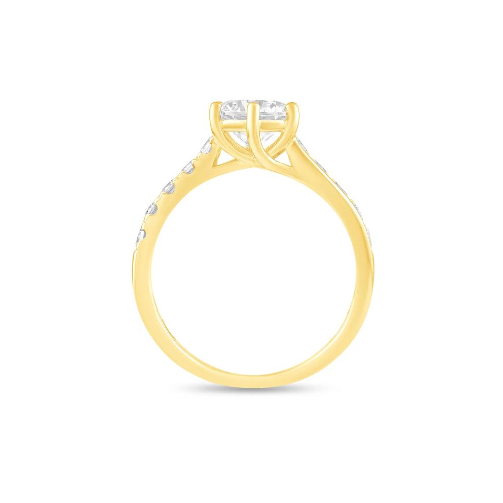 Lab Grown Diamond Round Center Engagement Ring in 10K Yellow Gold (2 ct. tw.) – Image 2 of 4