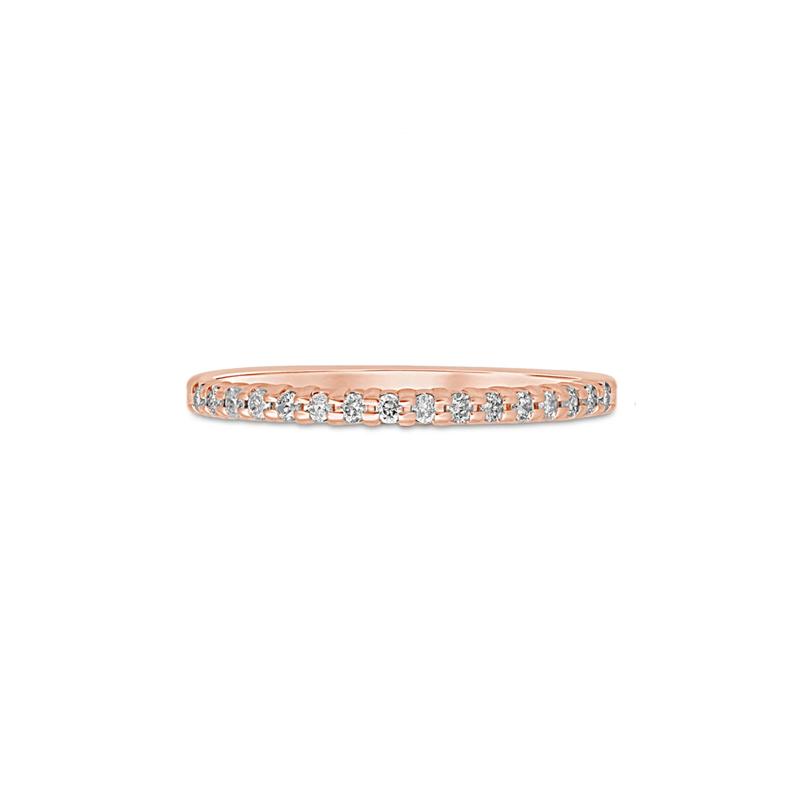 Diamond Prong-Set Anniversary Band in 10K Rose Gold &#40;1/7 ct. tw.&#41; – Image 1 of 3