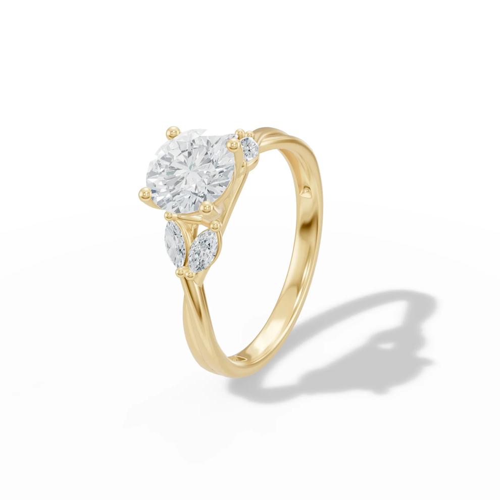 Lab Grown Diamond Round Engagement Ring in 14K Yellow Gold (1 1/4 ct. tw.) – Image 4 of 4