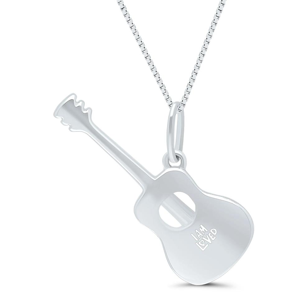 Diamond Guitar Pendant in Sterling Silver – Image 3 of 4