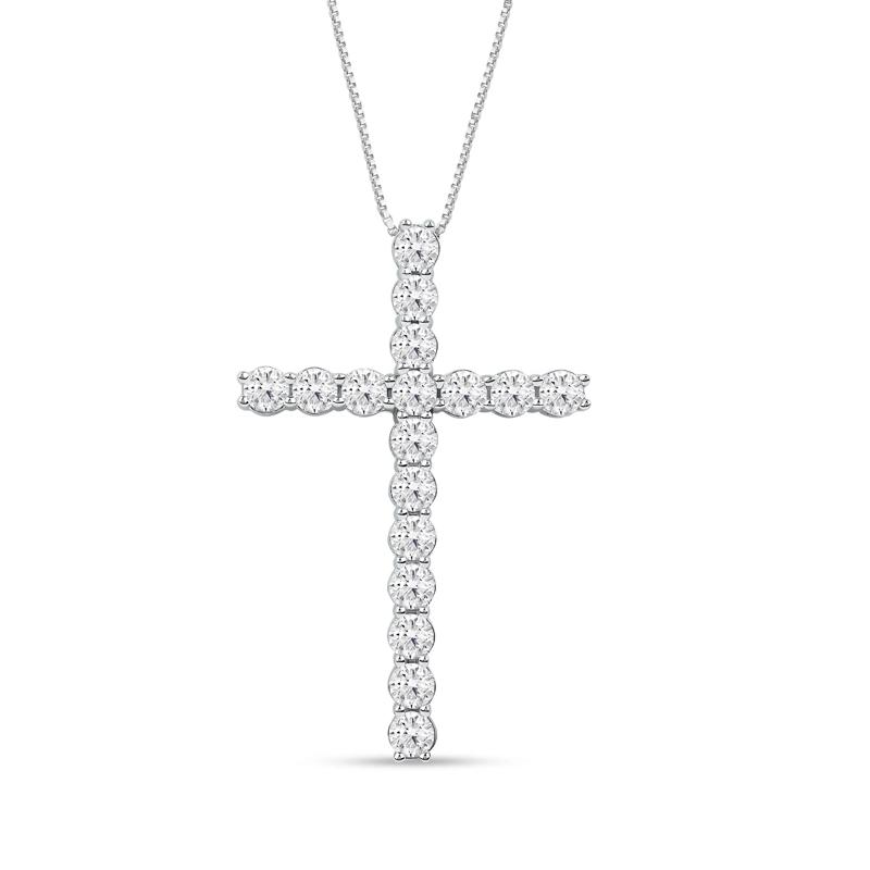 Lab Grown Diamond Cross Necklace in 10K White Gold &#40;2 ct. tw.&#41; – Image 1 of 3