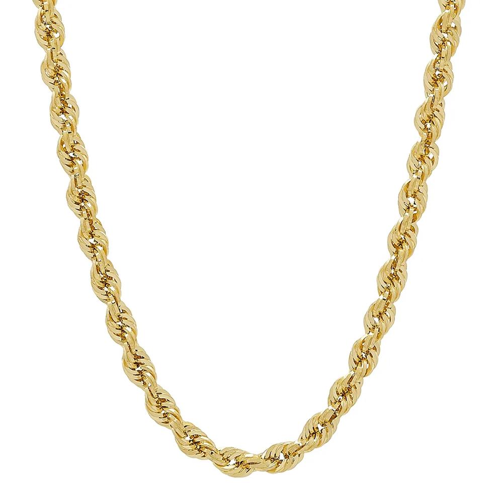 Men's Hollow Glitter Rope Chain in 14K Yellow Gold – Image 1 of 1