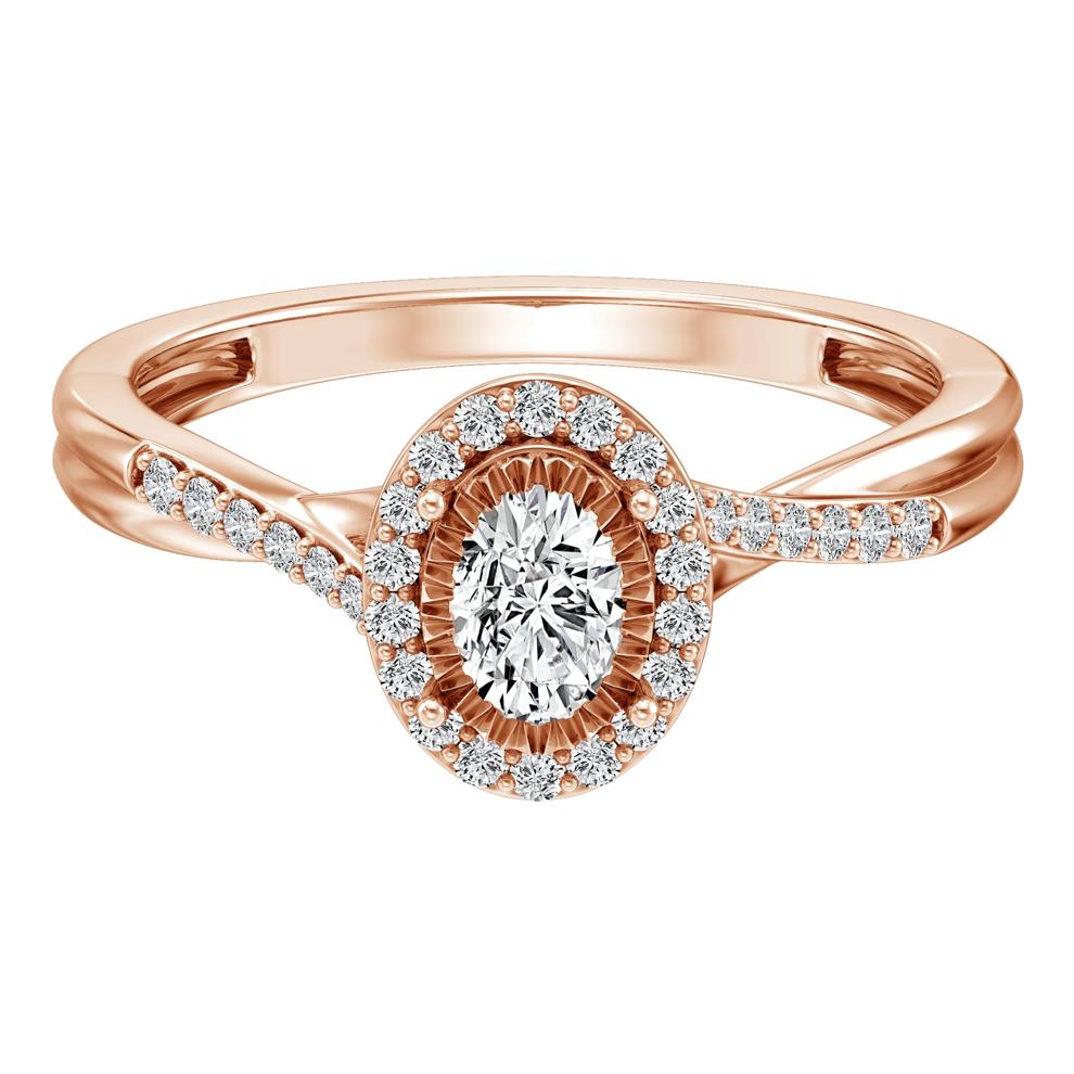 Lab Grown Diamond Promise Ring in 10K Rose Gold (1/2 ct. tw.) – Image 1 of 3