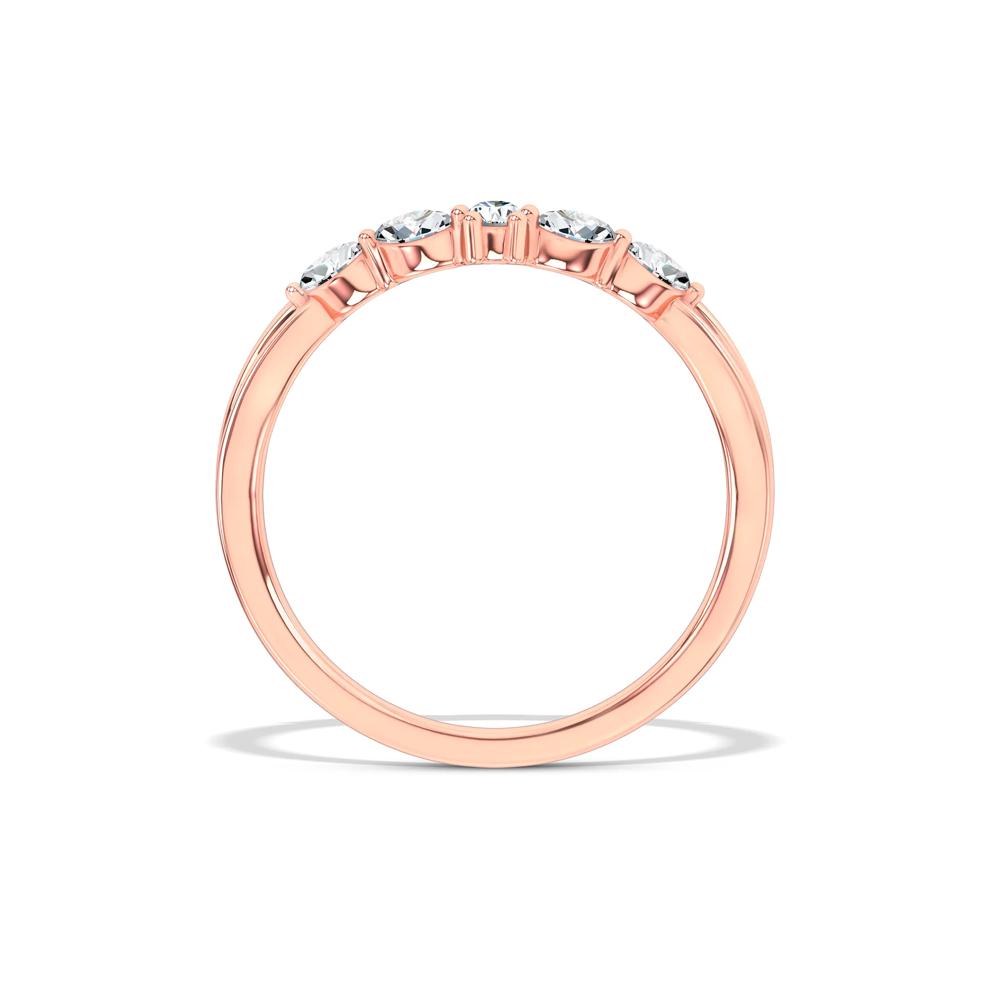 Lab Grown Diamond Marquise &amp; Round Bold Contour Band in 10K Rose Gold (1/7 ct. tw.) – Image 2 of 4