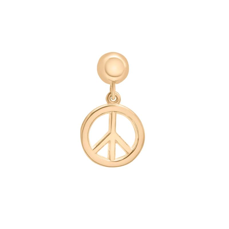 Peace Sign Bead Charm in Vermeil – Image 1 of 3