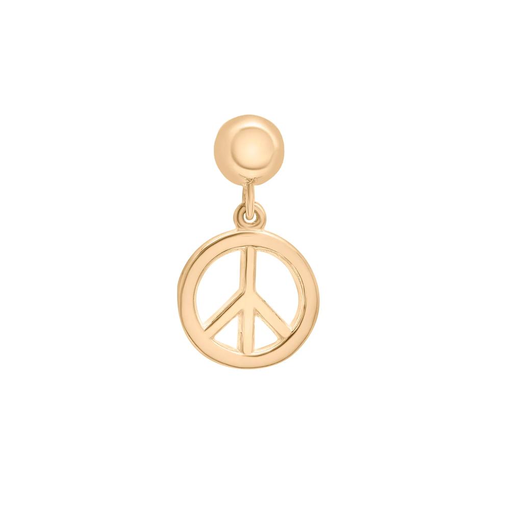 Peace Sign Bead Charm in Vermeil – Image 1 of 3