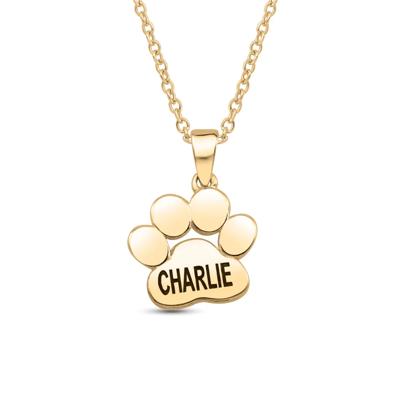 custom paw print pendant with personalized engraving