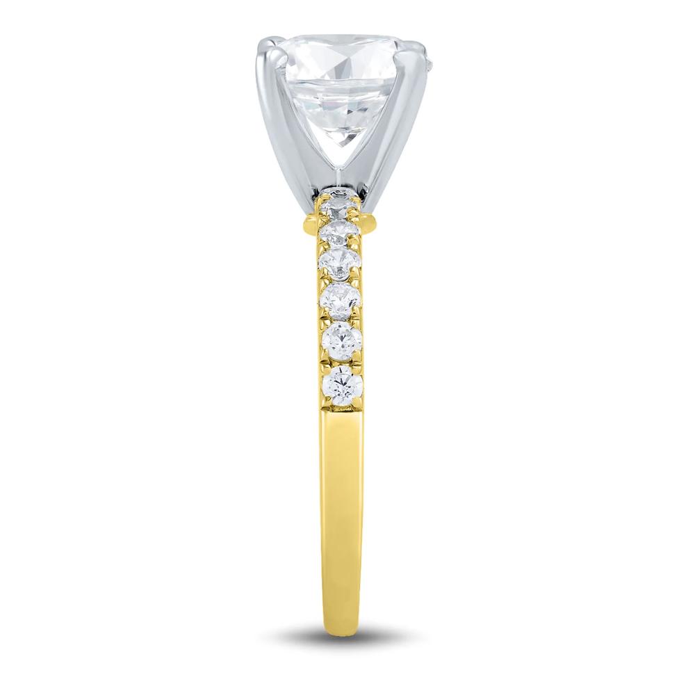Lab Grown Diamond Semi-Mount Engagement Ring in 14K Yellow and White Gold (1/3 ct. tw.) (Setting Only) – Image 5 of 6