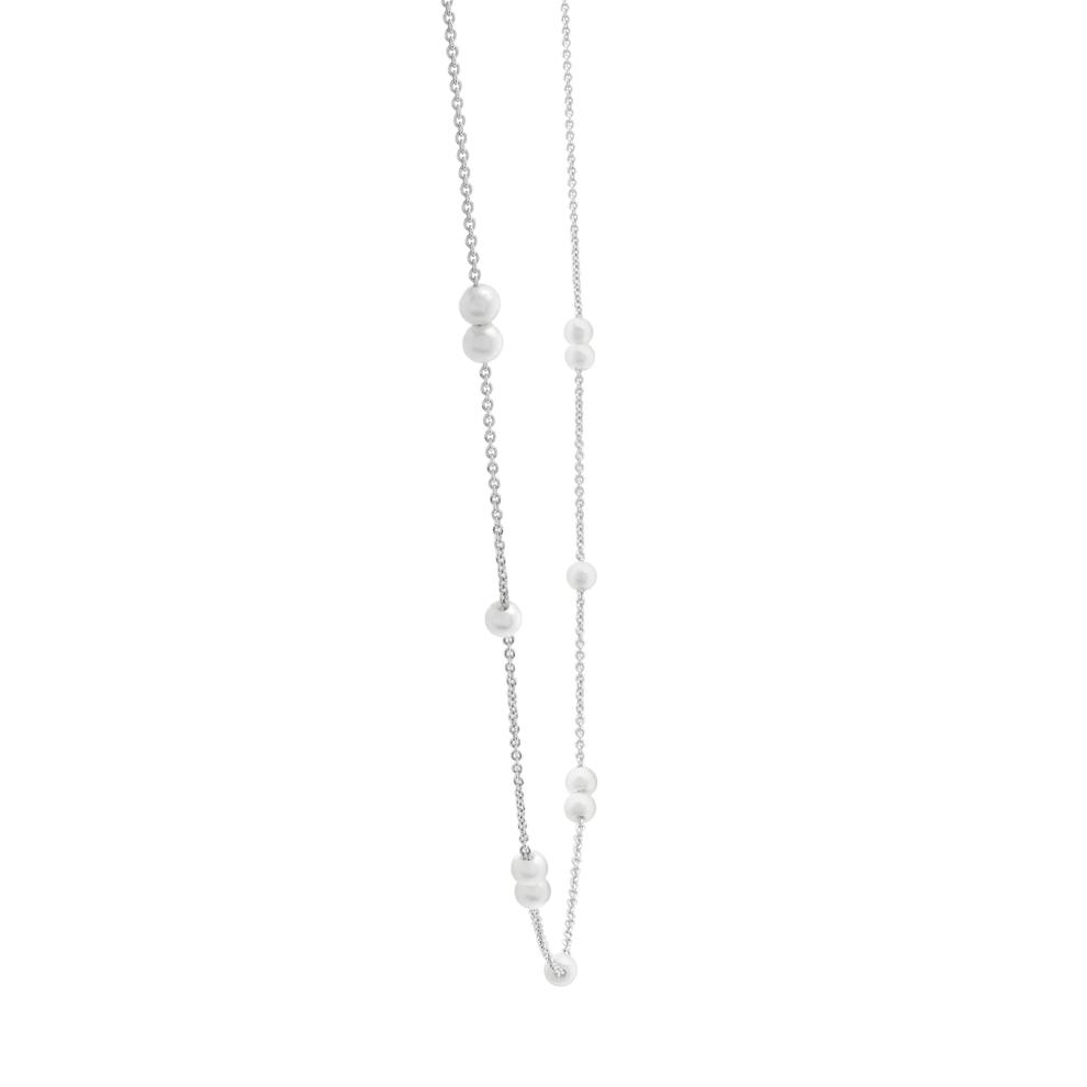 Freshwater Cultured Pearl Station Necklace in Sterling Silver – Image 3 of 4