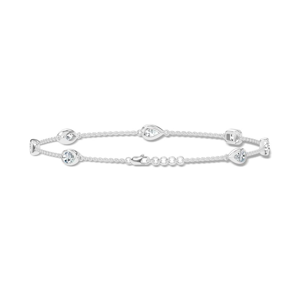 Lab Grown Diamond Mixed Shape Chain Bracelet in 14K White Gold (1 1/2 ct. tw.) – Image 2 of 2