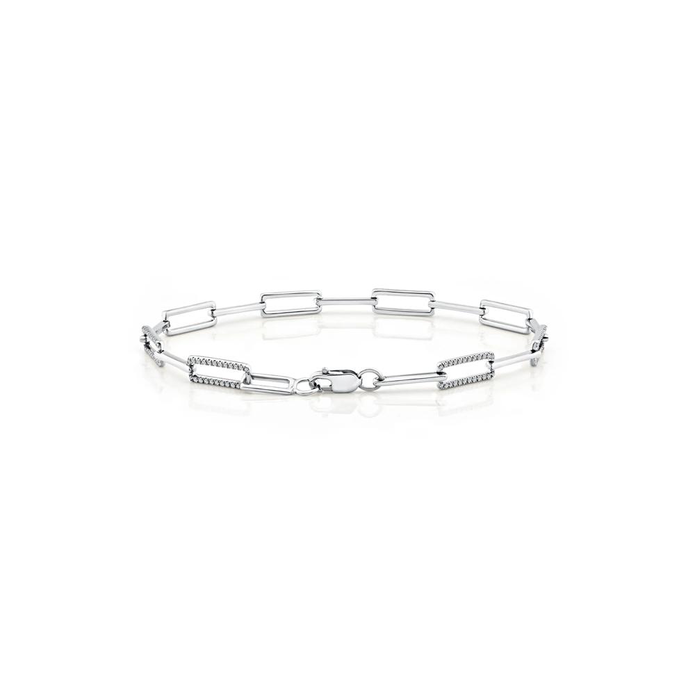 Diamond Link Bracelet in Sterling Silver, 7" (1/2 ct. tw.) – Image 2 of 2