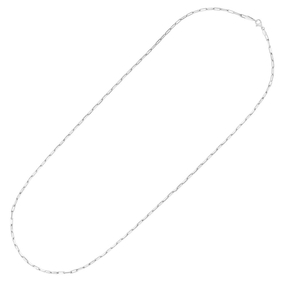 Diamond-Cut Paperclip Chain in Rhodium Sterling Silver, 1.8MM, 18" – Image 3 of 3