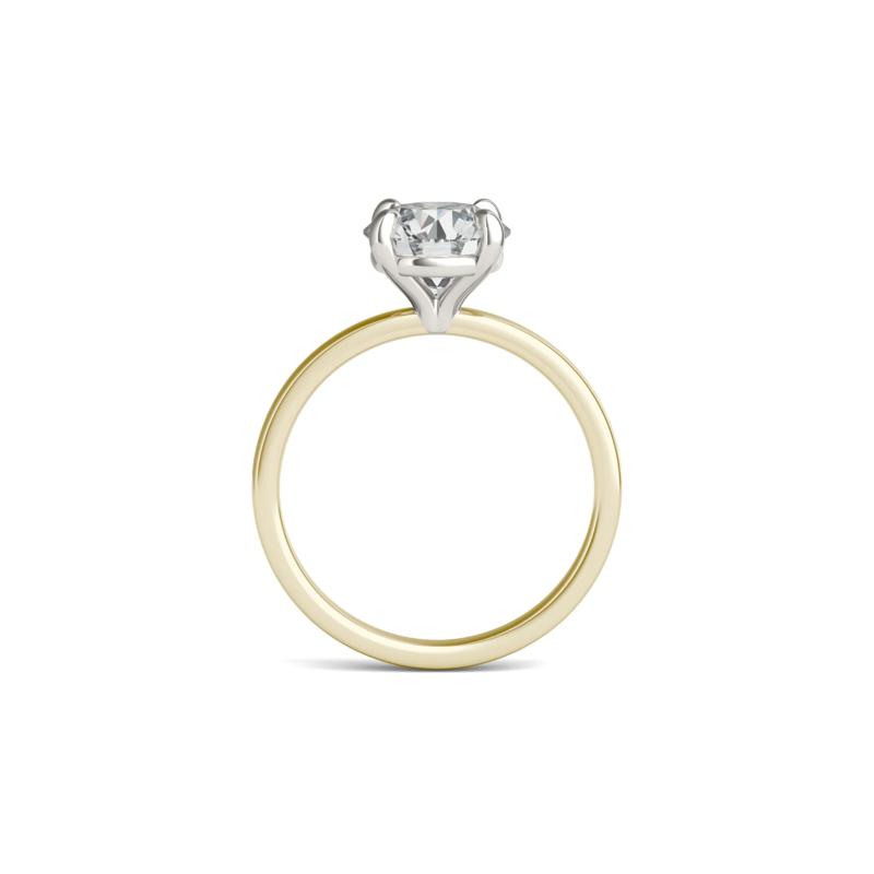 Lab-Created Moissanite Solitaire in 14K Yellow &amp; White Gold – Image 2 of 4