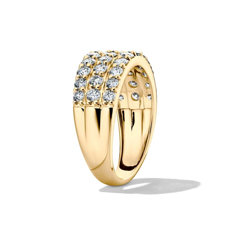 Lab Grown Diamond Three-Row Band in 10K Yellow Gold &#40;1 1/2 ct. tw.&#41; – Image 3 of 4