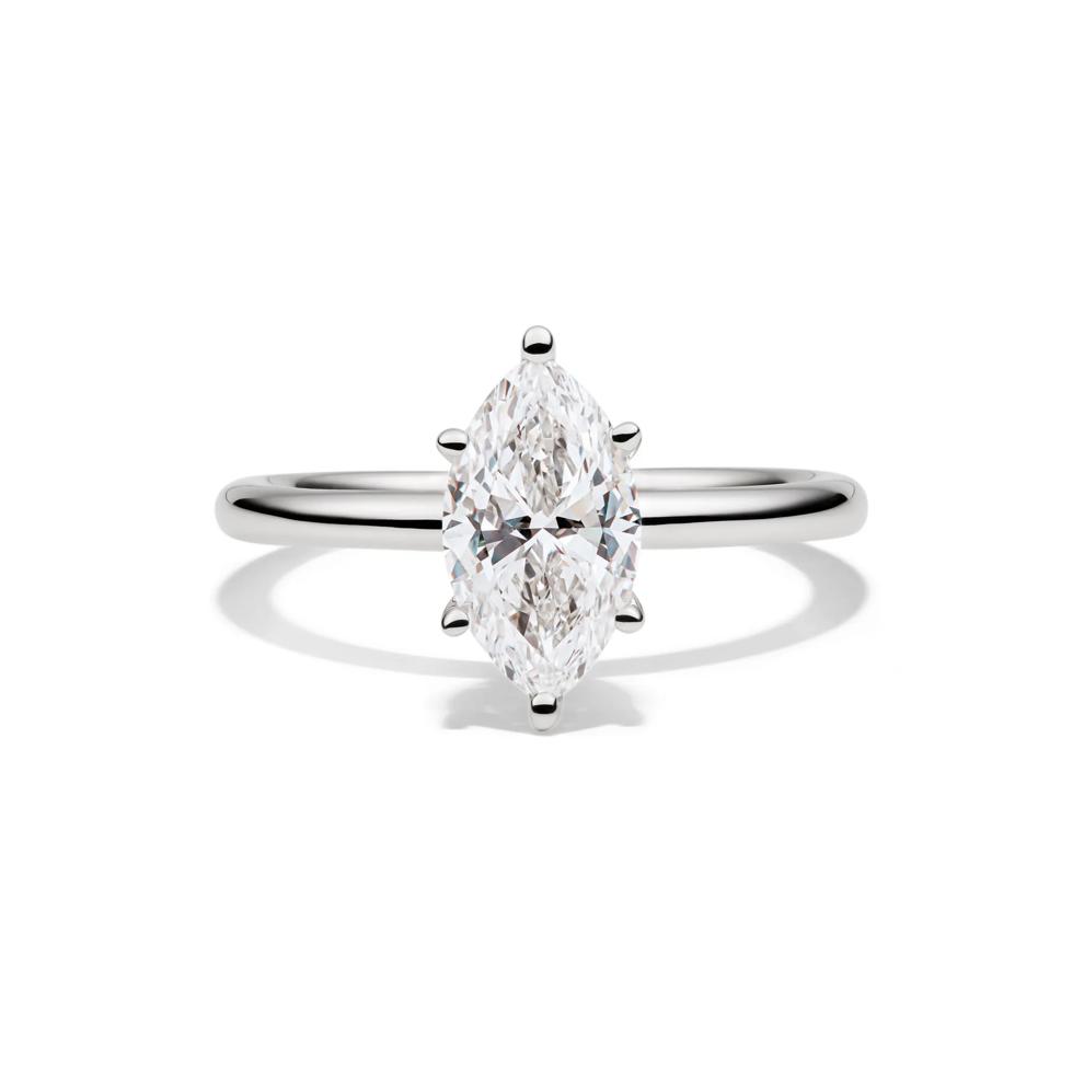Lab Grown Diamond Solitaire Marquise Engagement Ring in 14k White Gold (1 1/2 ct.) – Image 1 of 4