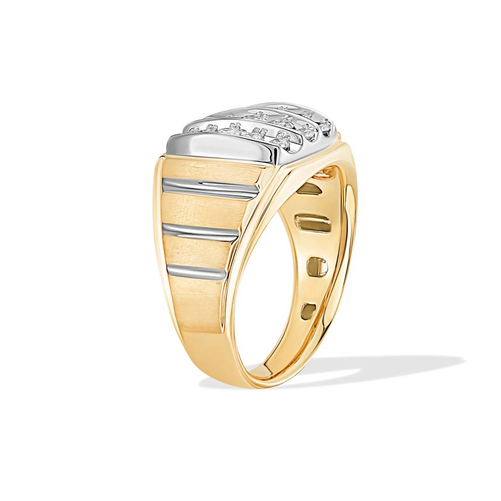 Men's Diamond Ring in 10K Yellow &amp; White Gold (1 ct. tw.) – Image 3 of 4