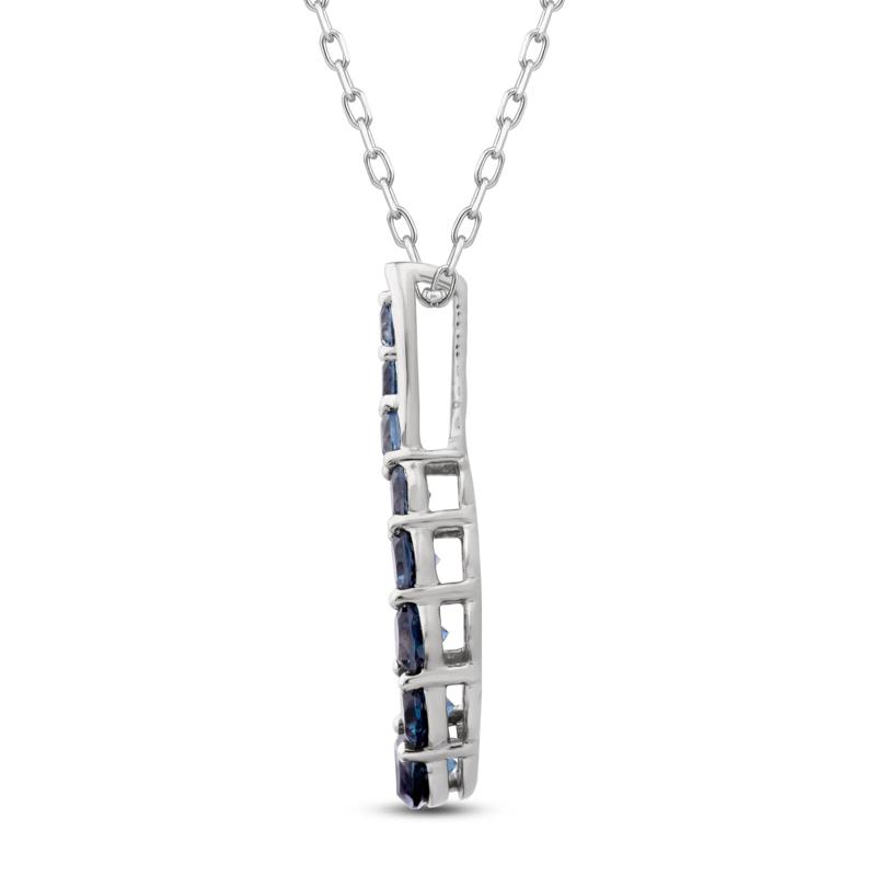 Blue Topaz Journey Pendant in 10K White Gold – Image 2 of 2