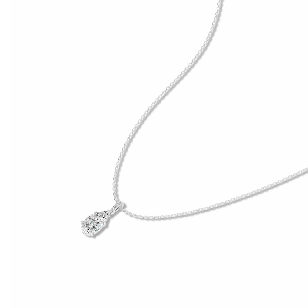 Lab Grown Diamond Pear-Shaped Drop Pendant Necklace in 14K White Gold (3 ct. tw.) – Image 4 of 4