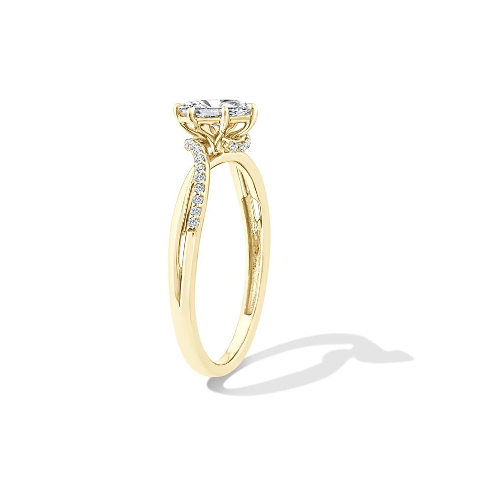 Lab Grown Diamond Marquise Center Promise Ring in 10K Yellow Gold (3/8 ct. tw.) – Image 3 of 4