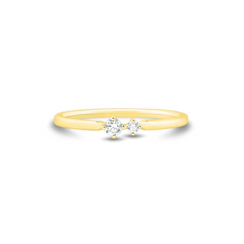 Lab Grown Diamond Round Two-Stone Ring in 10K Yellow Gold &#40;1/10 ct. tw,&#41; – Image 1 of 3